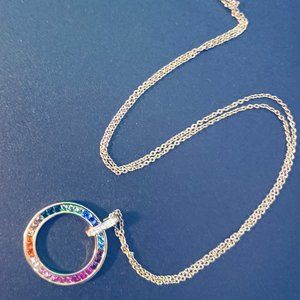 Sophie Harper Open Circle Rainbow Pendant Necklace